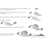 Tinta ditarik ikan vektor ilustrasi